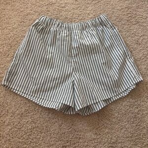 Striped Green Women's Shorts